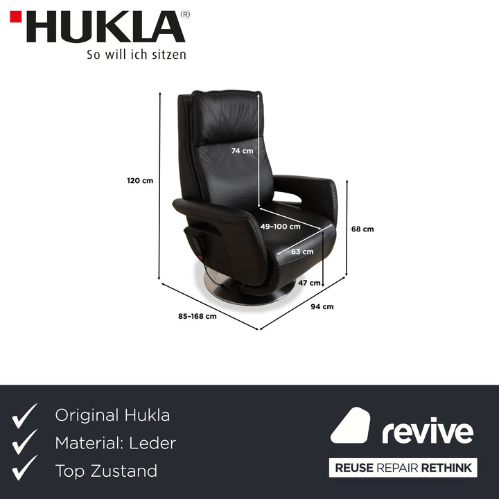Hukla XL MIR XLI Leder Sessel Schwarz elektr. Funktion
