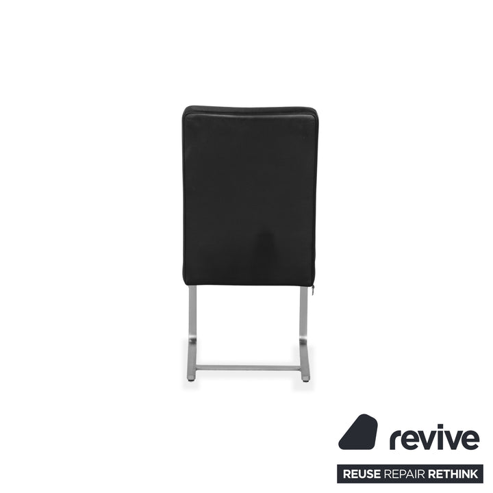 hülsta 6-seater leather chair set black D2