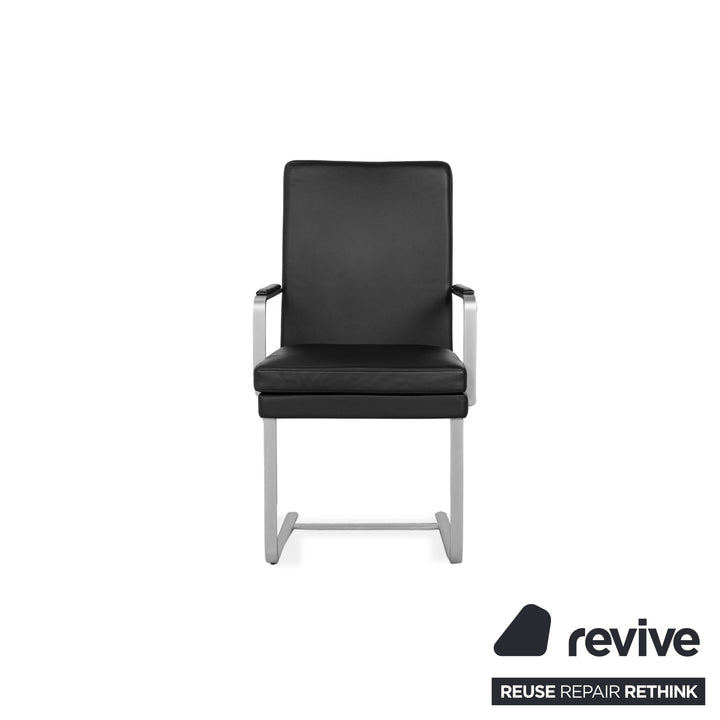 hülsta 6-seater leather chair set black D2