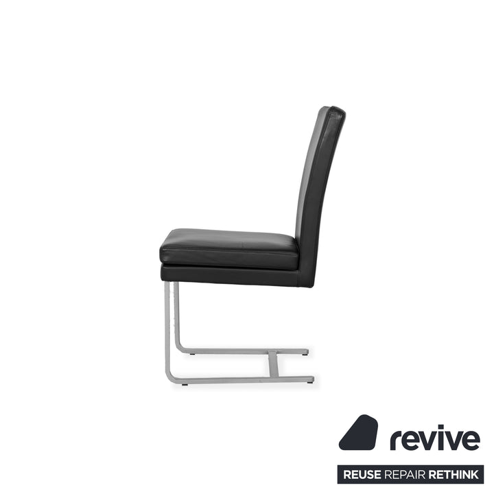 hülsta 6-seater leather chair set black D2