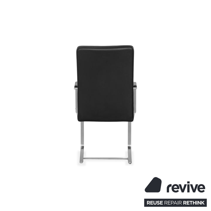 hülsta 6-seater leather chair set black D2