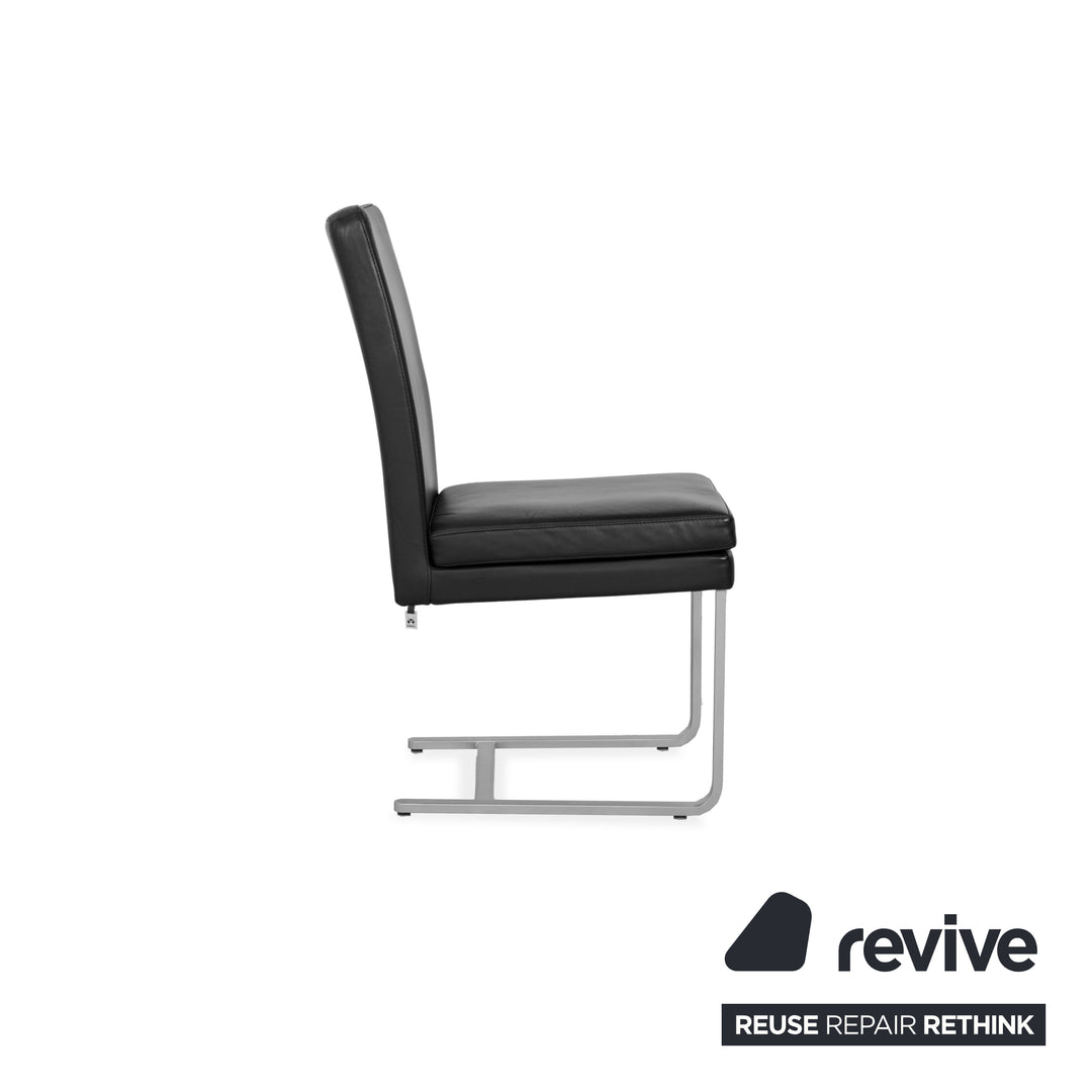 hülsta 6-seater leather chair set black D2