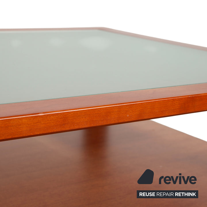 Table basse Hülsta, bois marron, verre