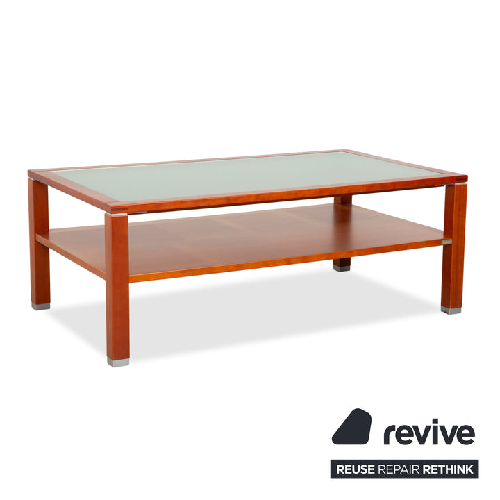 Table basse Hülsta, bois marron, verre