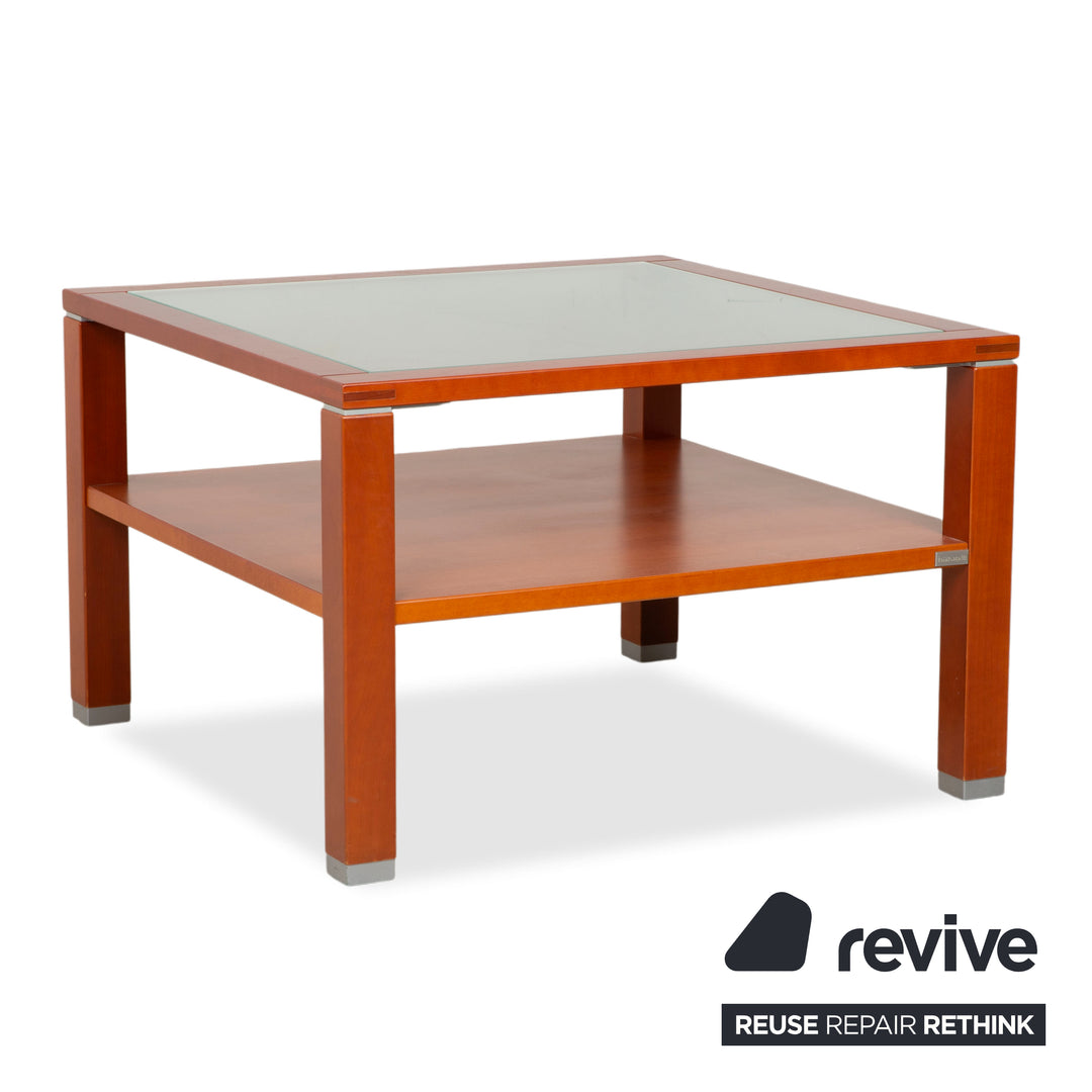 Table basse Hülsta, bois marron, verre