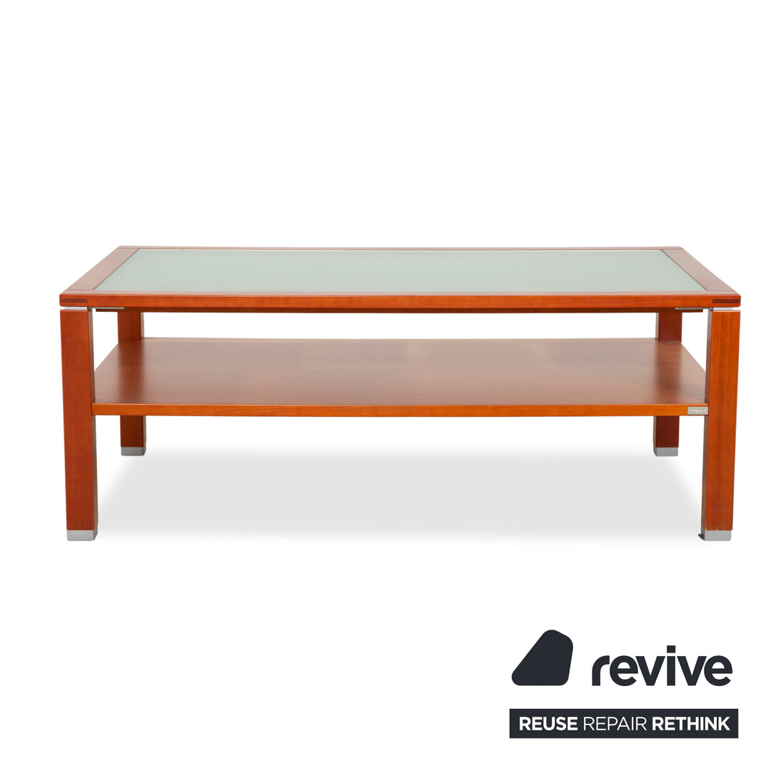 Table basse Hülsta, bois marron, verre