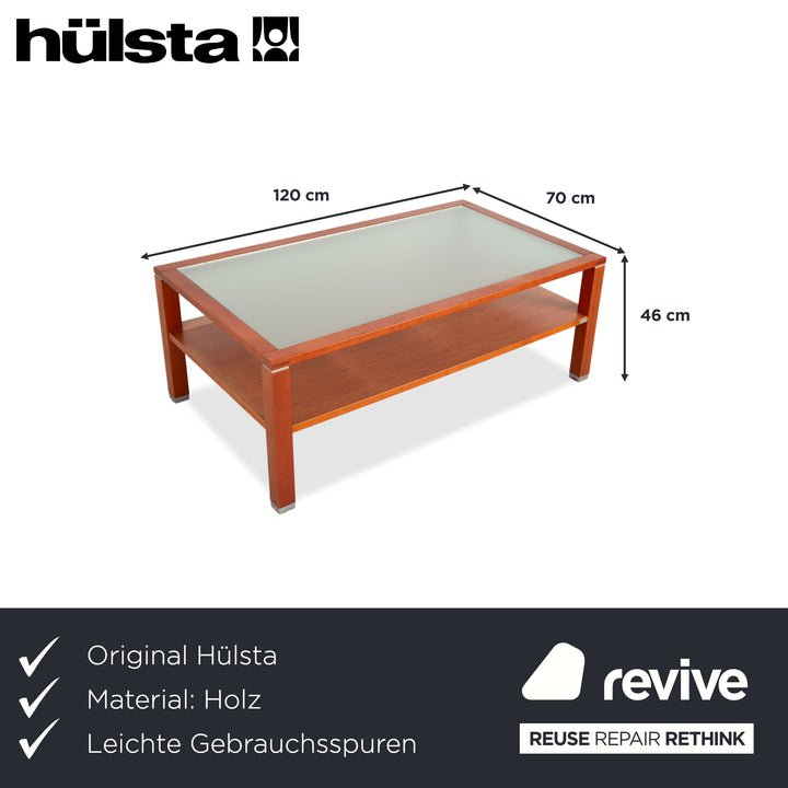 Hülsta Couchtisch Holz Braun Glas