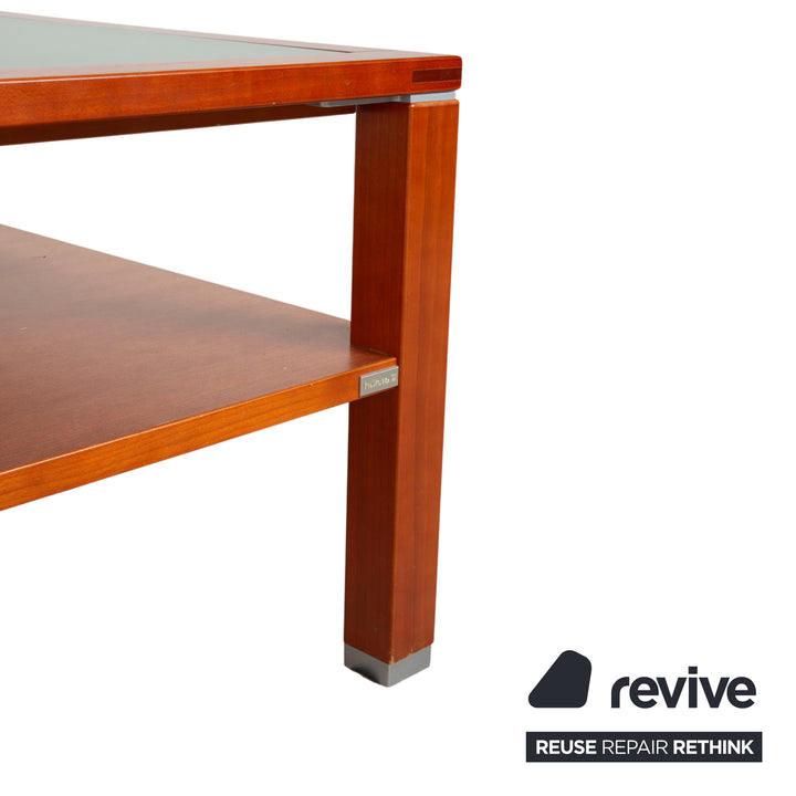 Table basse Hülsta, bois marron, verre