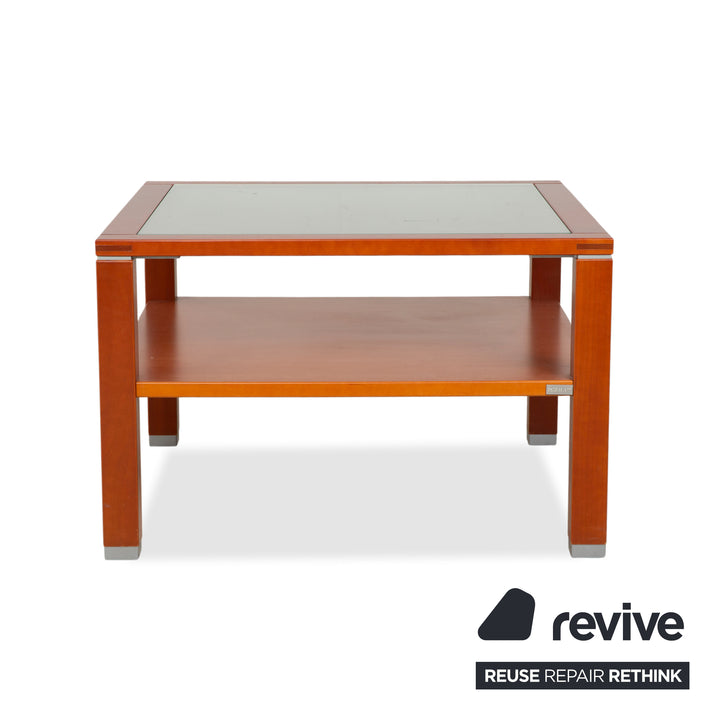 Table basse Hülsta, bois marron, verre