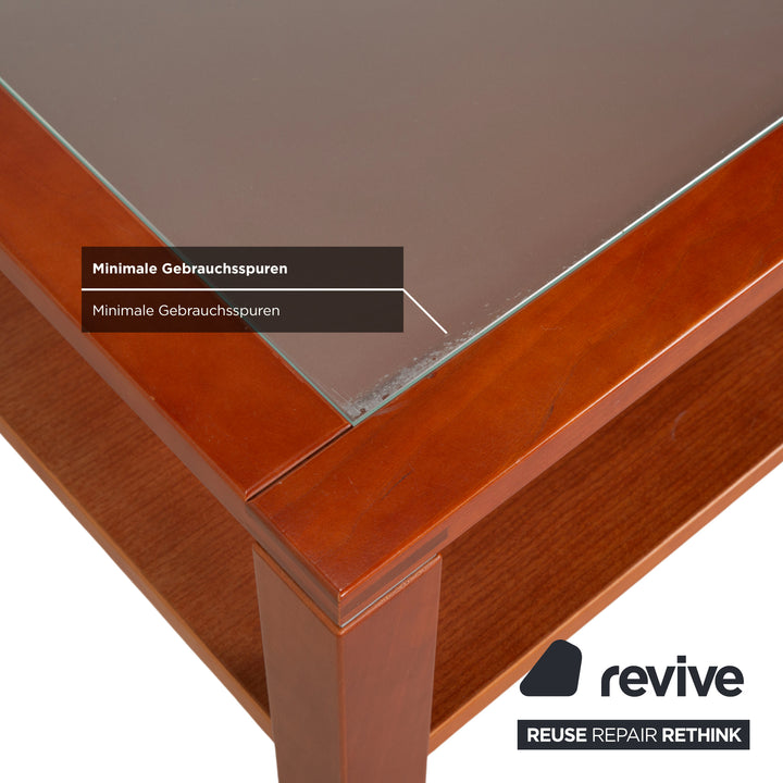 Table basse Hülsta, bois marron, verre