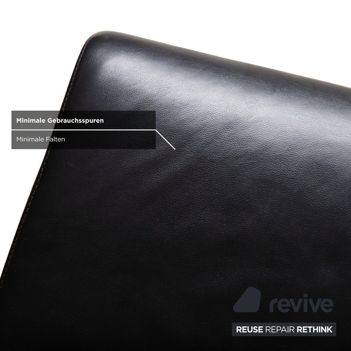 Hülsta D2 8er Garnitur Stuhl Leder Freischwinger Schwarz
