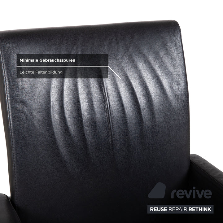 Hülsta D2 Leder 6er Stuhl Set Schwarz