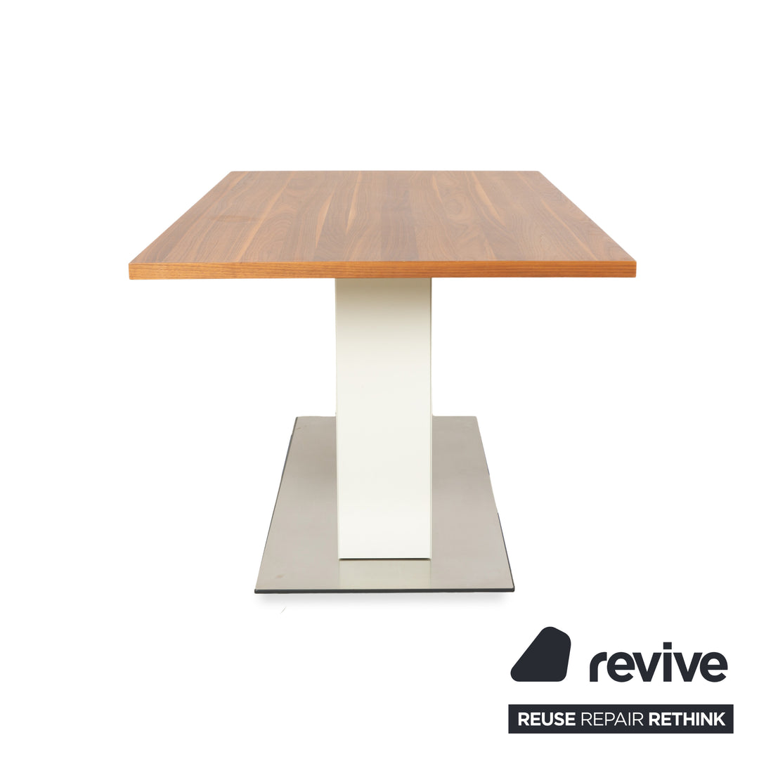 Hülsta ET 1500 wooden dining table, brown and white