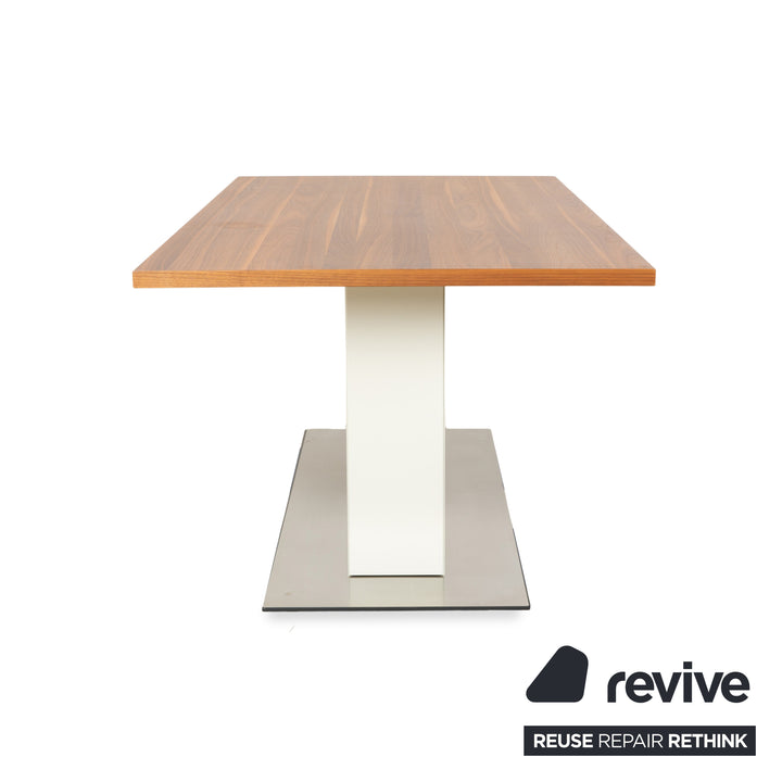 Hülsta ET 1500 wooden dining table, brown and white