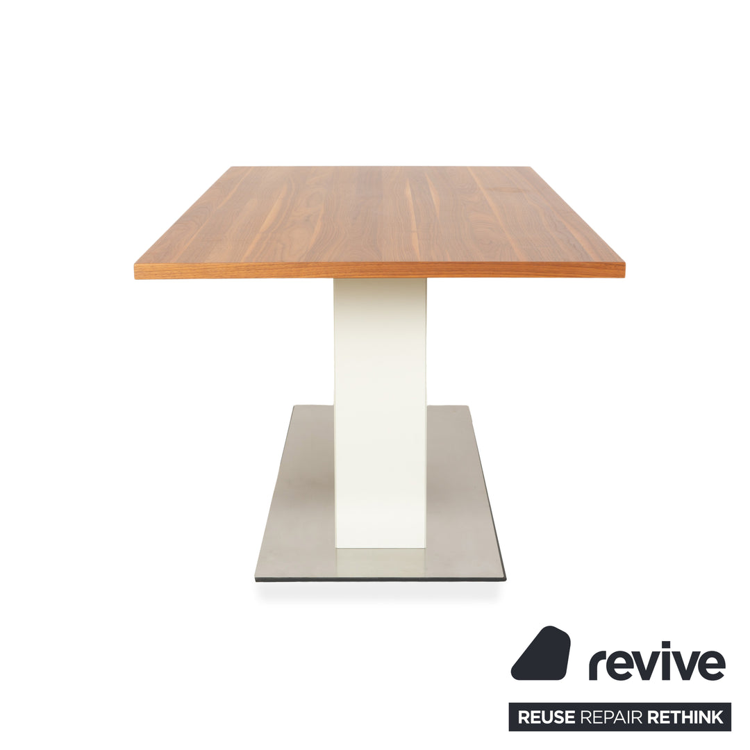 Hülsta ET 1500 wooden dining table, brown and white