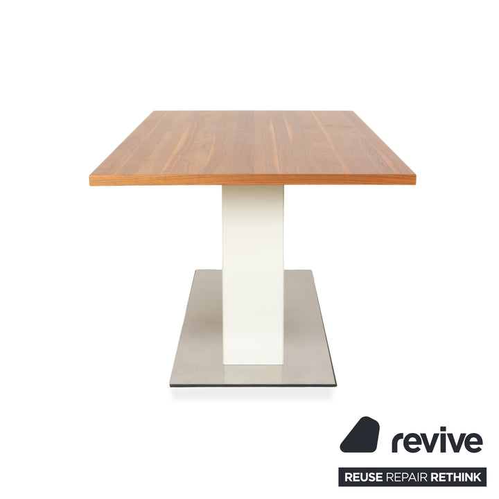 Hülsta ET 1500 wooden dining table, brown and white