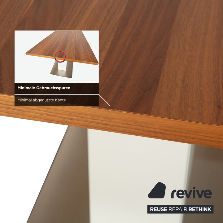 Hülsta ET 1500 wooden dining table, brown and white