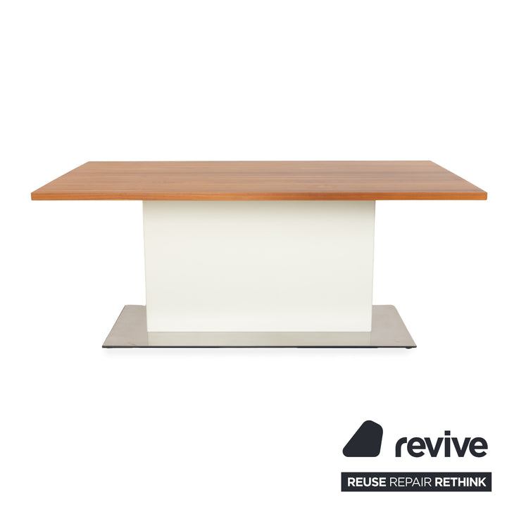 Hülsta ET 1500 wooden dining table, brown and white