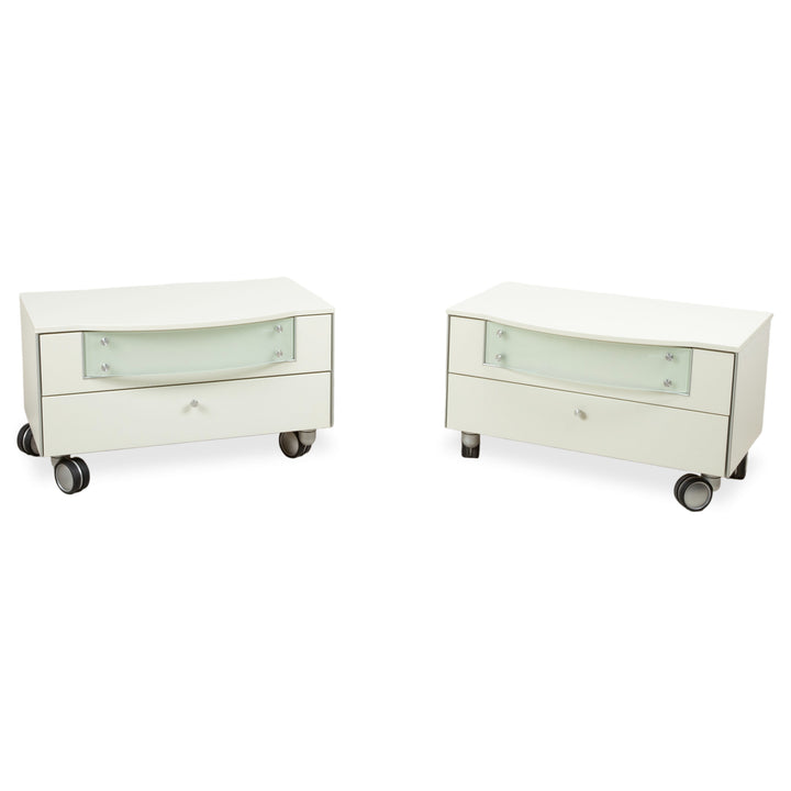 Hülsta Fancy Ensemble en bois 2x buffet blanc table de chevet