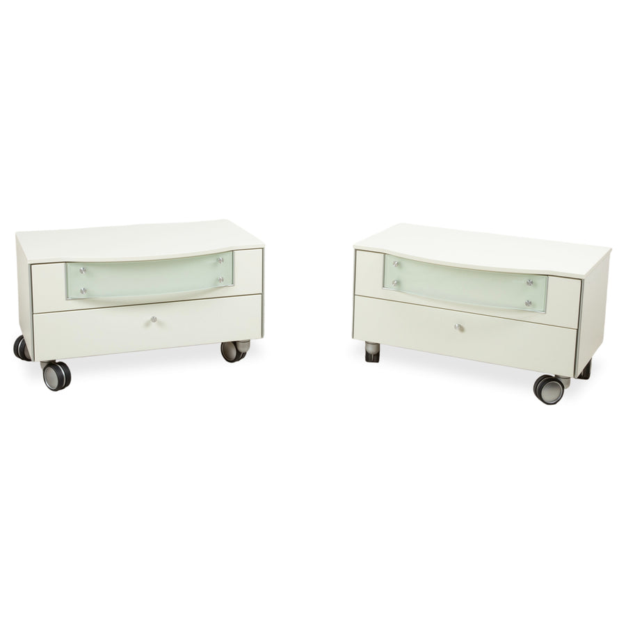 Hülsta Fancy Ensemble en bois 2x buffet blanc table de chevet