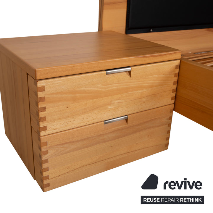 Hülsta Flavo Wood Bed Brown Black with Nightstands Manual Function