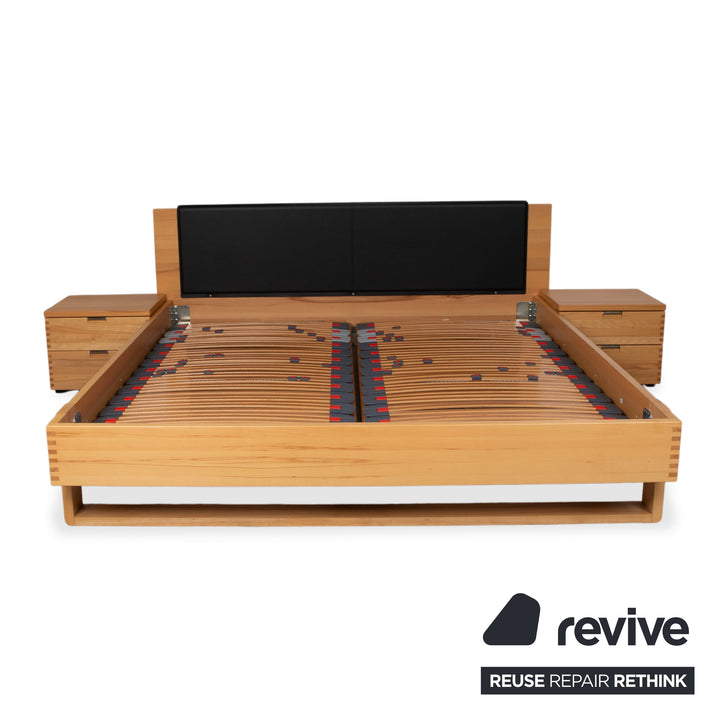 Hülsta Flavo Wood Bed Brown Black with Nightstands Manual Function