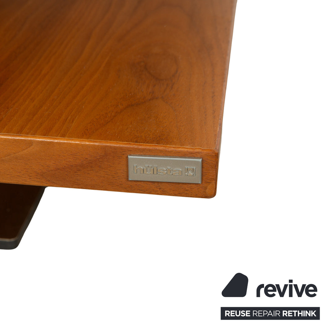 Table basse en verre Hülsta beige marron bois 120 x 75 cm