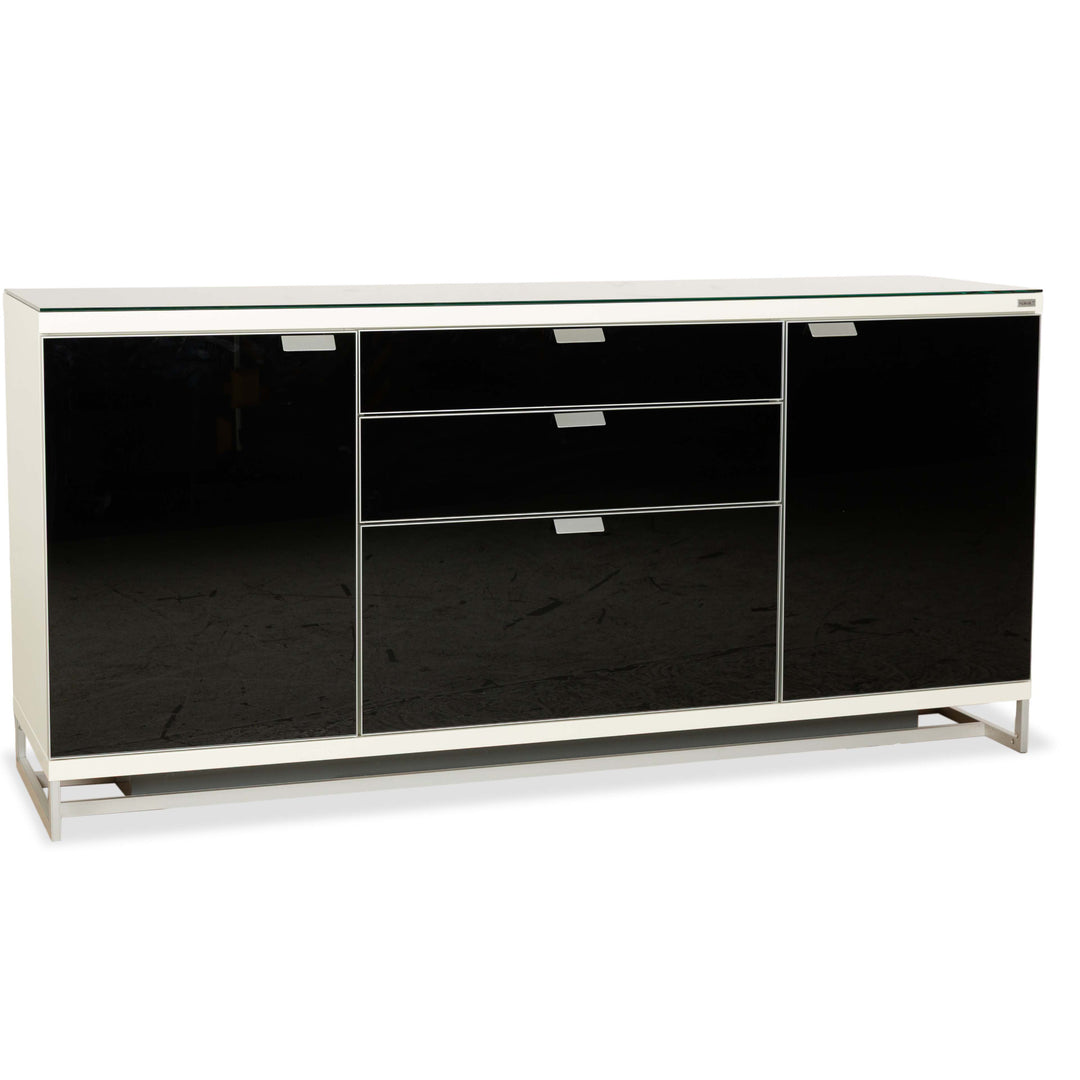 Hülsta Glas Sideboard Schwarz Beige