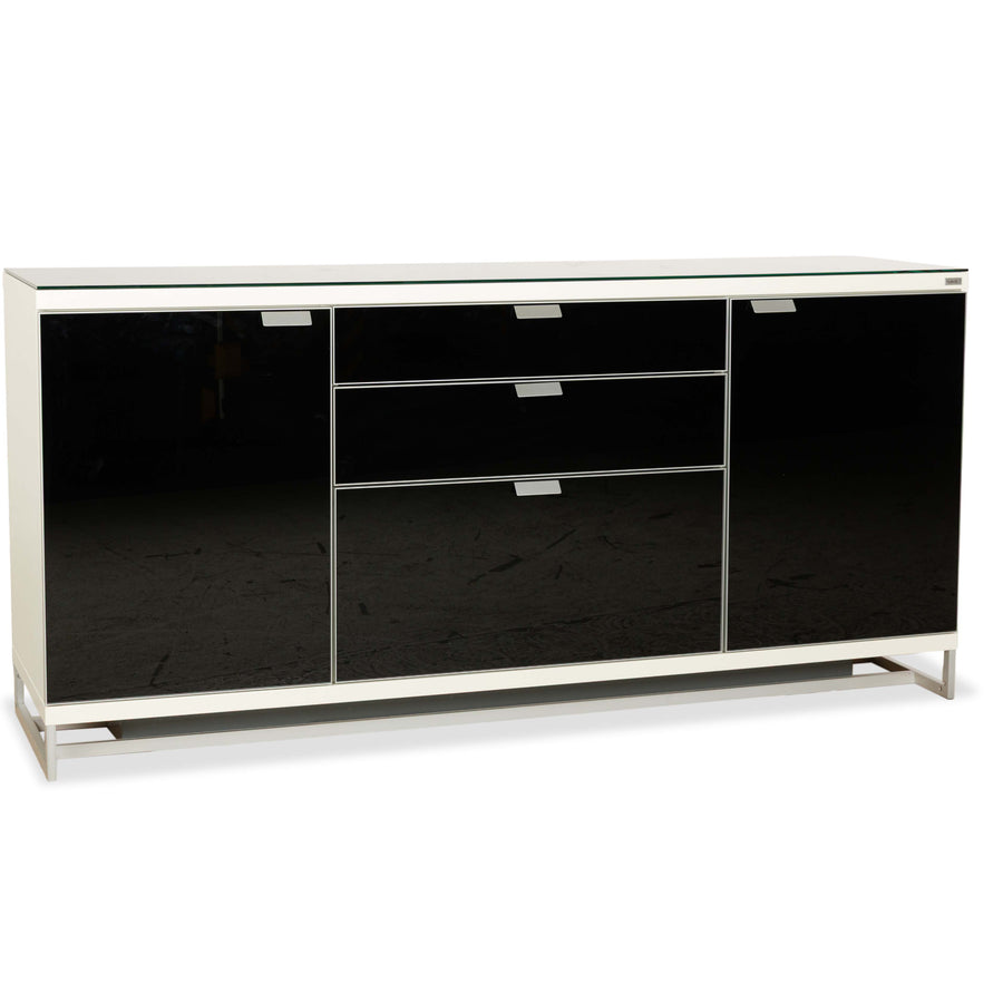 Hülsta Glas Sideboard Schwarz Beige