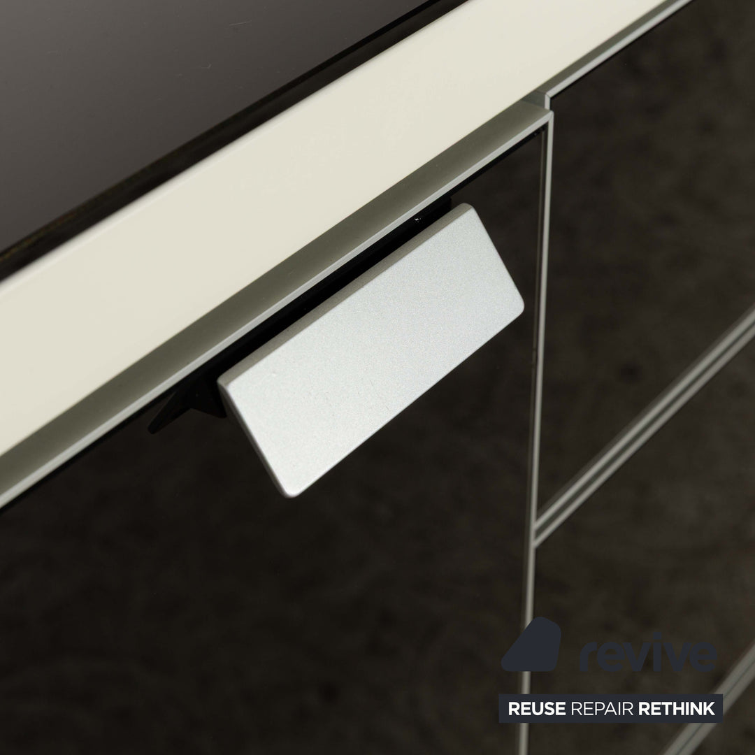 Hülsta Glas Sideboard Schwarz Beige