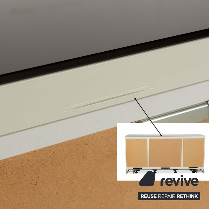 Hülsta Glas Sideboard Schwarz Beige
