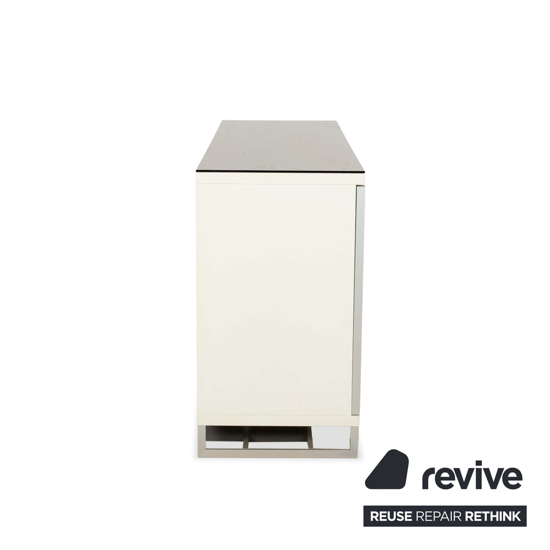 Hülsta Glas Sideboard Schwarz Beige
