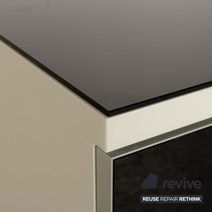 Hülsta Glas Sideboard Schwarz Beige
