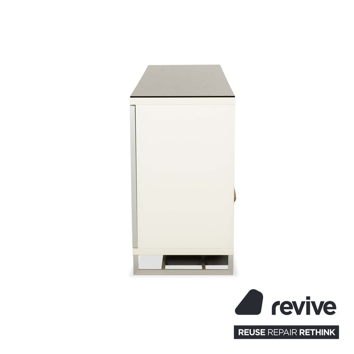 Hülsta Glas Sideboard Schwarz Beige