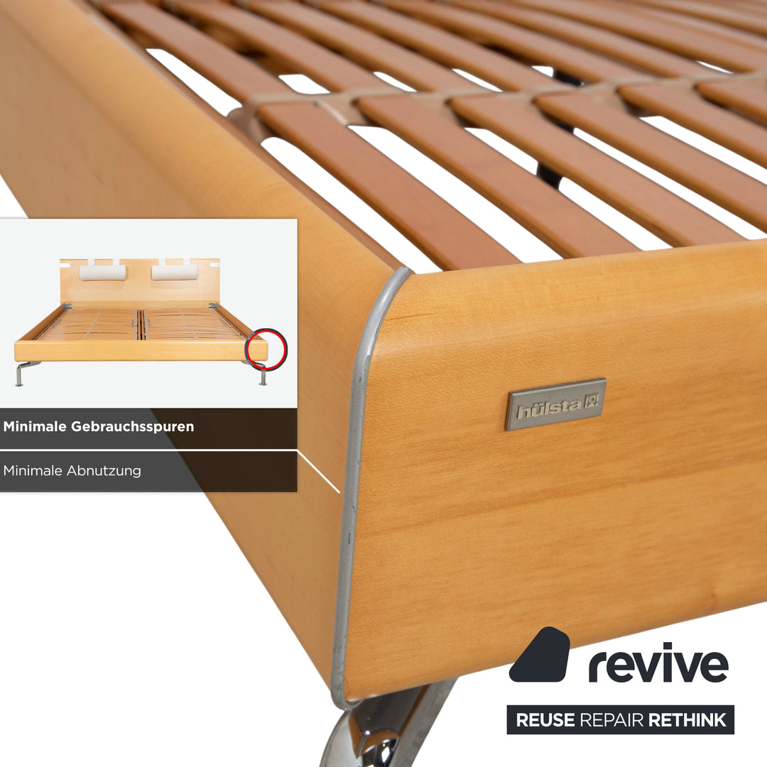 Hülsta Holz Bett Braun Schlafzimmer Beleuchtung elektrische Funktion