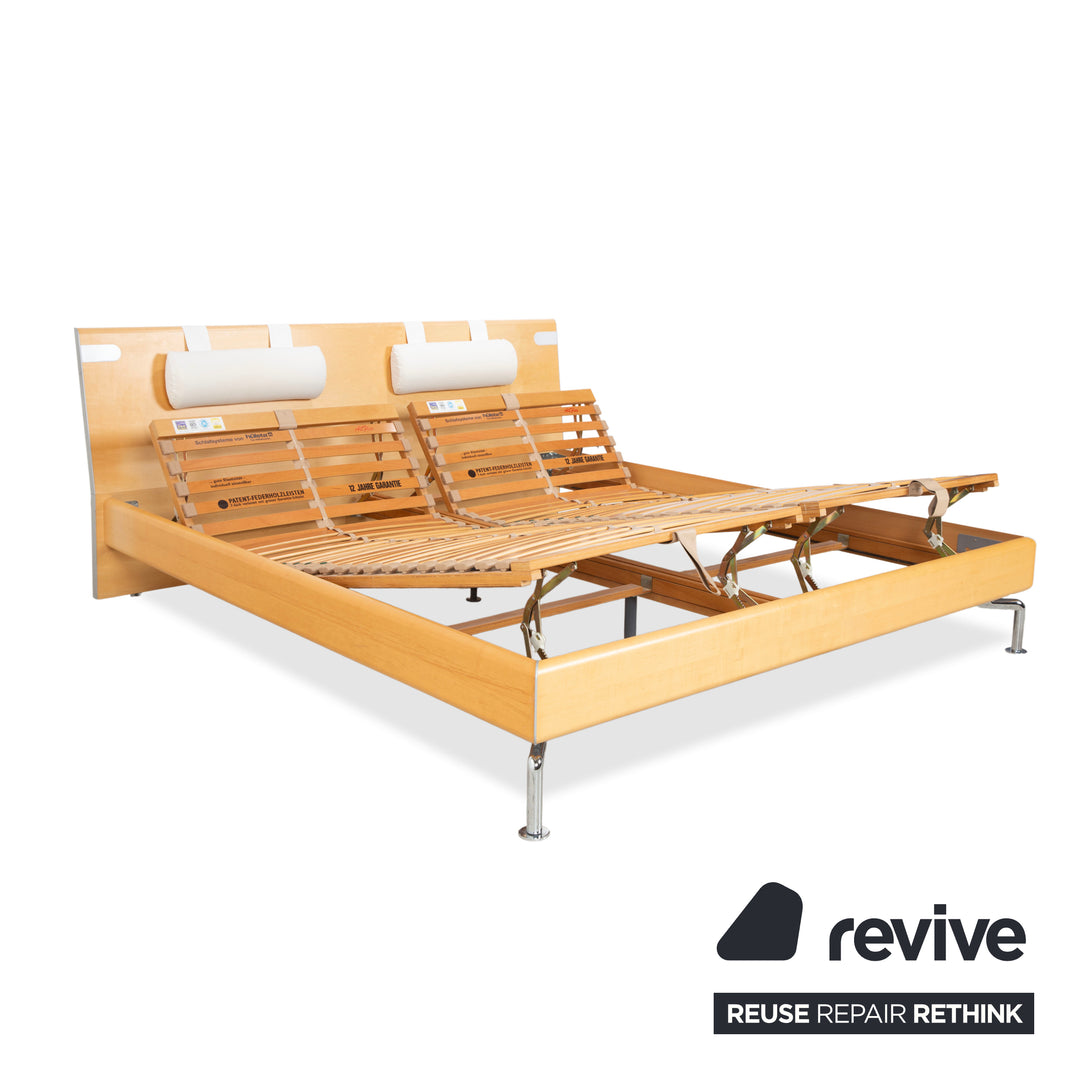 Hülsta Holz Bett Braun Schlafzimmer Beleuchtung elektrische Funktion