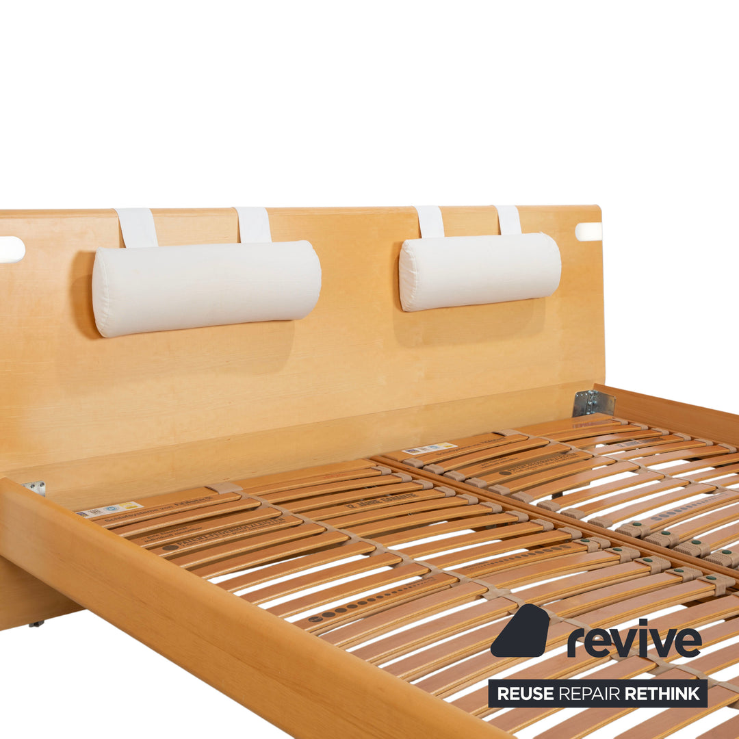 Hülsta Holz Bett Braun Schlafzimmer Beleuchtung elektrische Funktion