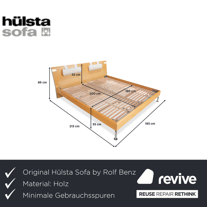 Hülsta Holz Bett Braun Schlafzimmer Beleuchtung elektrische Funktion