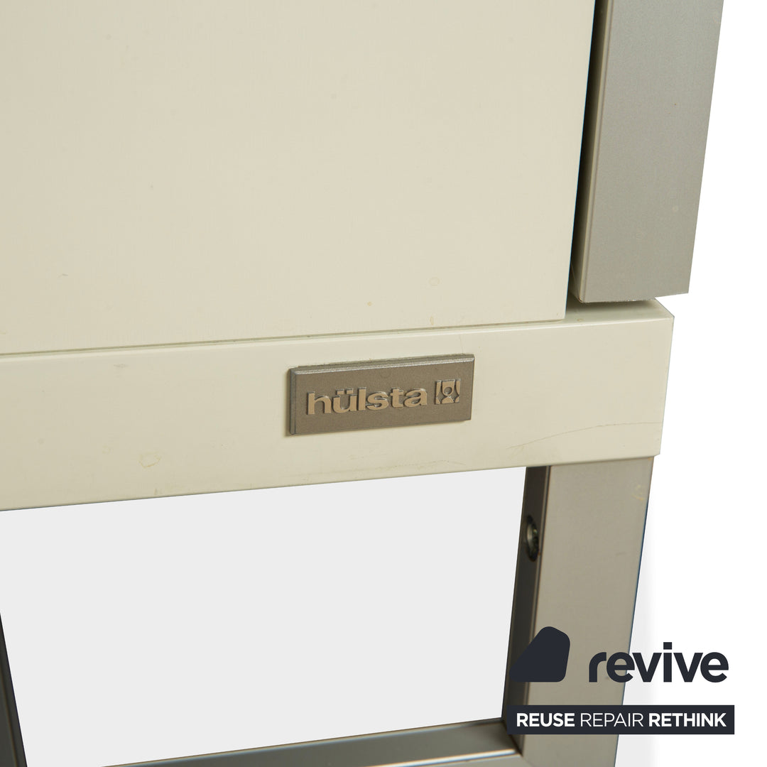 Hülsta Holz Glas Sideboard Creme Weiß Anthrazit