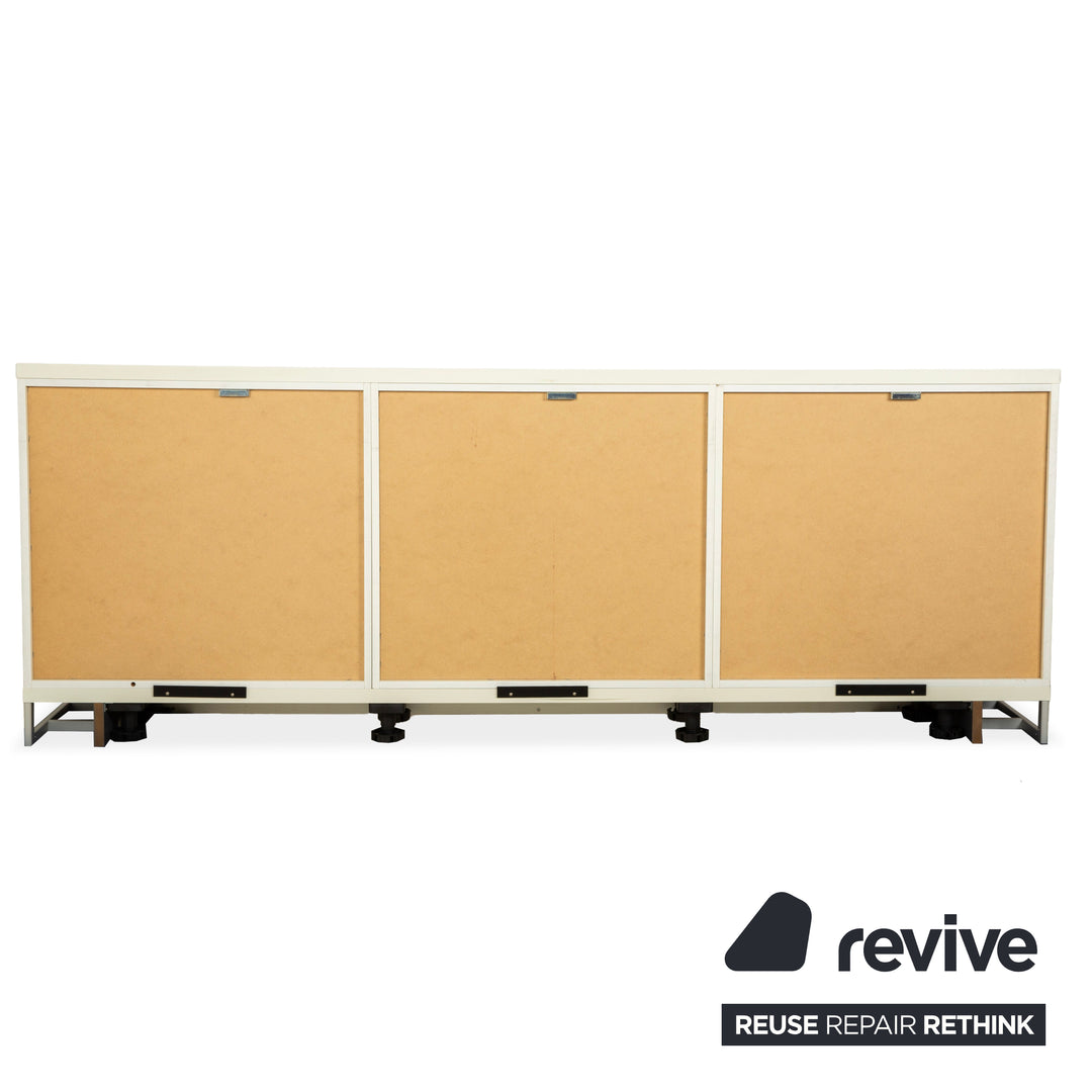 Hülsta Holz Glas Sideboard Creme Weiß Anthrazit