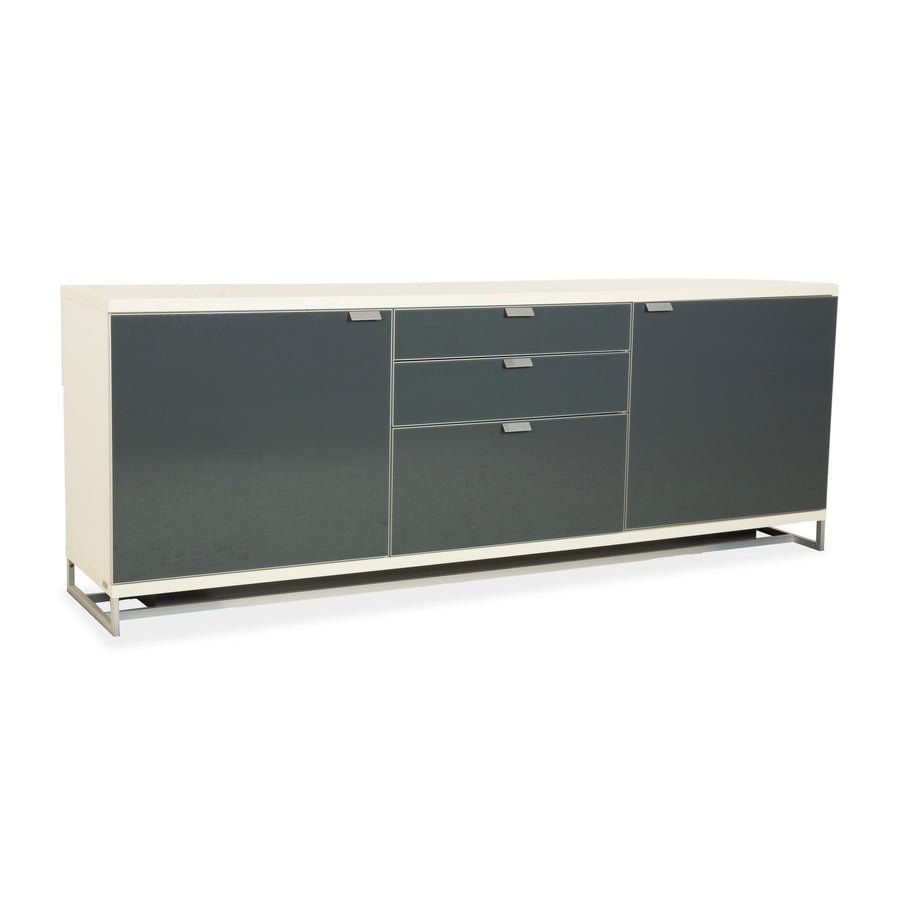 Hülsta Holz Glas Sideboard Creme Weiß Anthrazit