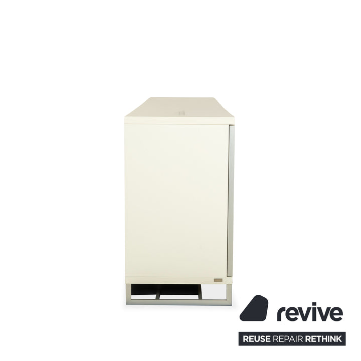 Hülsta Holz Glas Sideboard Creme Weiß Anthrazit