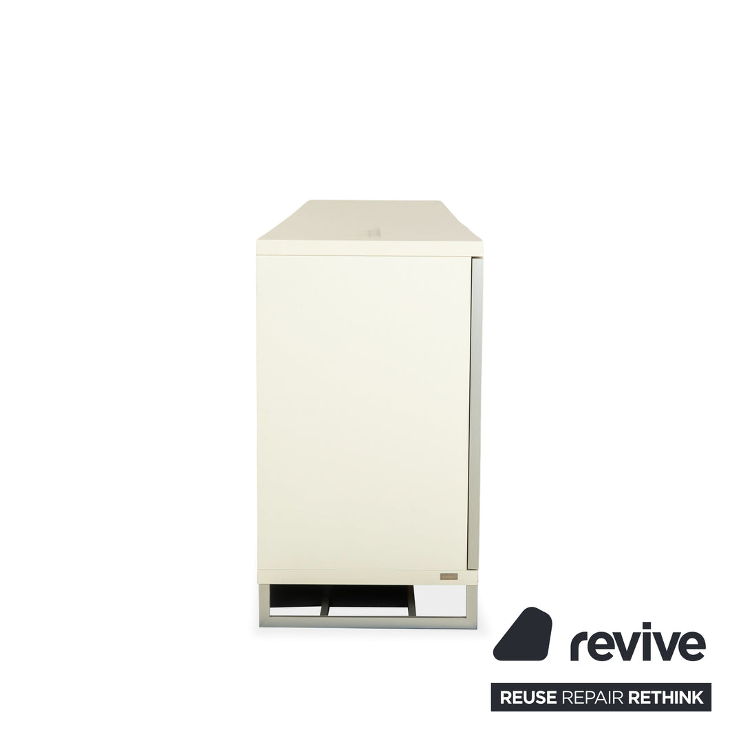 Hülsta Holz Glas Sideboard Creme Weiß Anthrazit