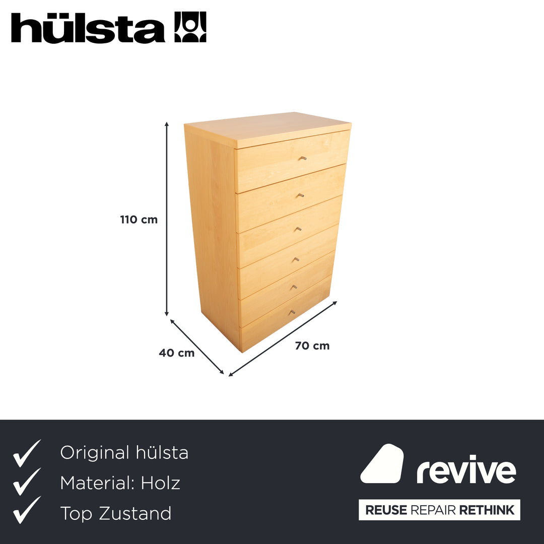 Hülsta wooden chest of drawers, brown