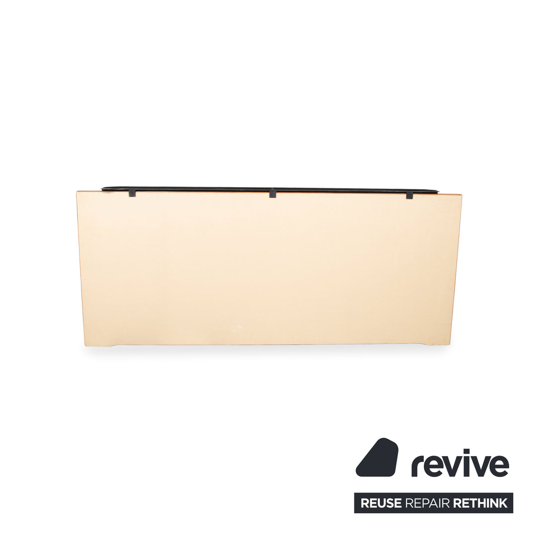 Hülsta Holz Leder Bett Braun Schwarz Schlafzimmer manuelle Funktion