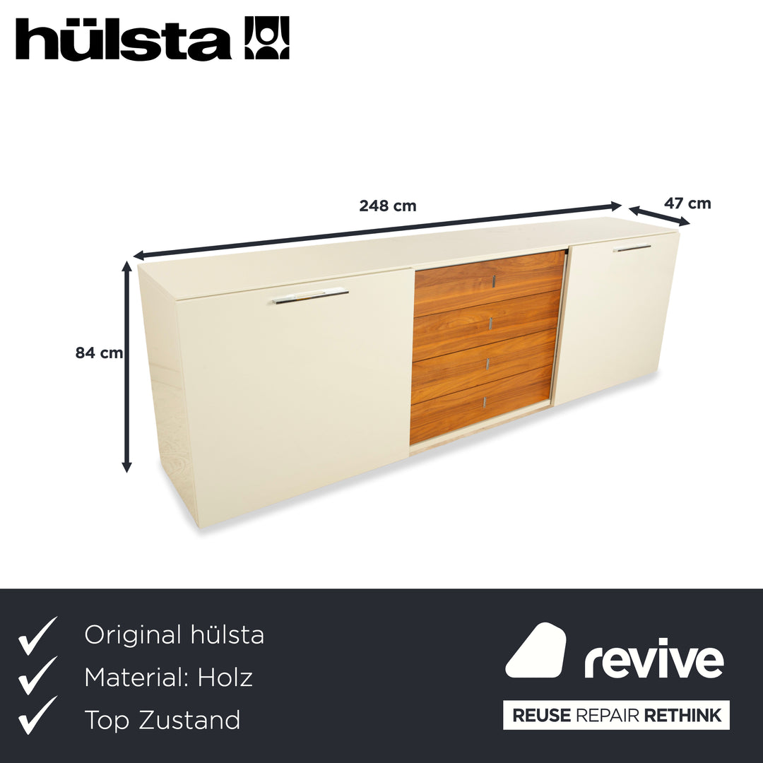 Hülsta Holz Sideboard Creme Braun