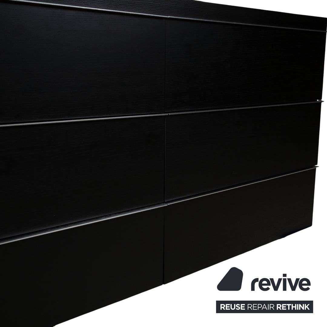 Hülsta Holz Sideboard Schwarz manuelle Funktion