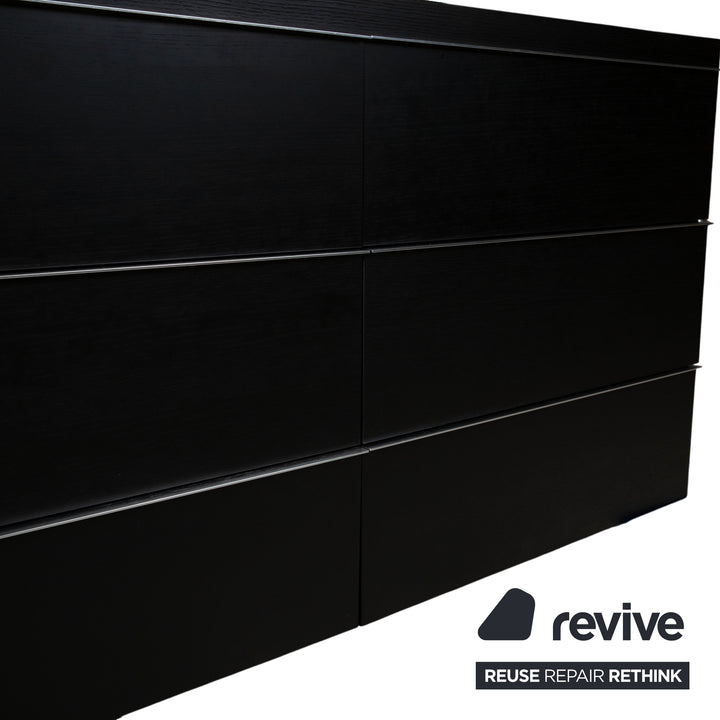 Hülsta Holz Sideboard Schwarz manuelle Funktion