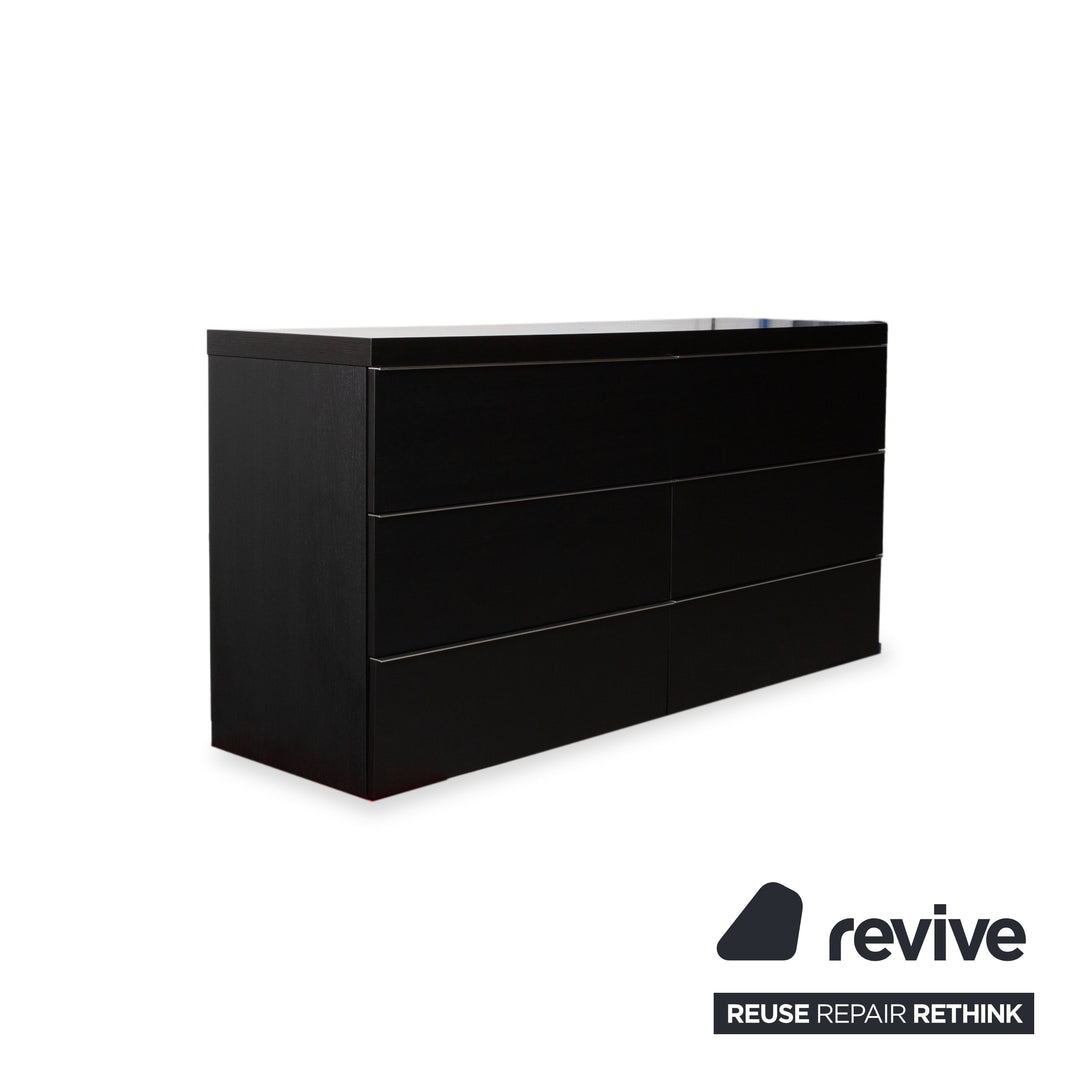 Hülsta Holz Sideboard Schwarz manuelle Funktion