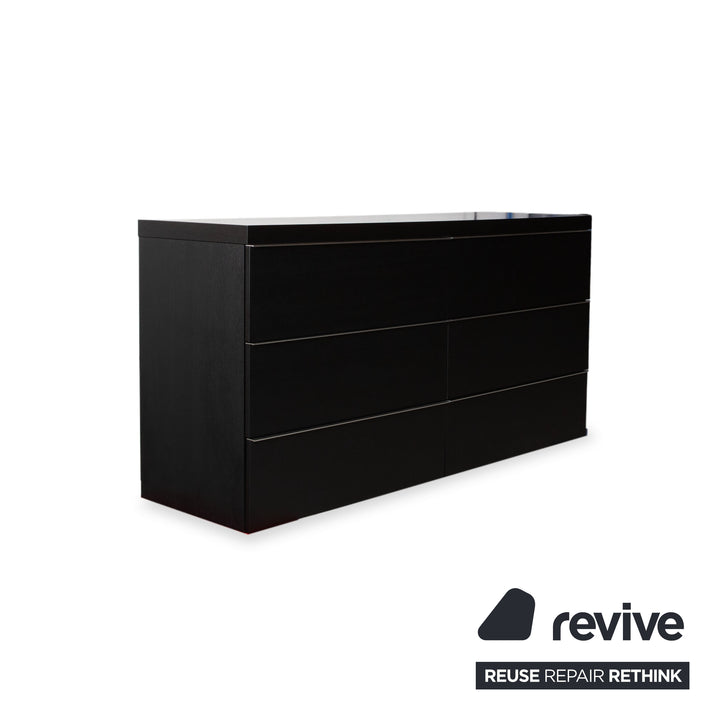 Hülsta Holz Sideboard Schwarz manuelle Funktion